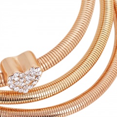 Rinhoo 3 PCs/Set Popcorn Chain Bracelets for Women New Fashion Simple Bracelets Wrist Jewelry Gold Silver Rose Gold Bracelets one heart
