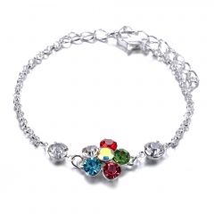 Colorful flower geometry claw chain Diamond Bracelet flower