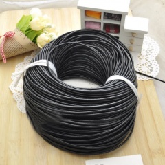 5m Black Diy Handmade Beaded Material Cowhide Rope Accessories Black