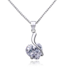 Fashion Heart Crystal Zircon Pendant Necklace Heart
