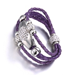 Charm Crystal Purple Multilayer Women Bracelet JEWELRY Purple