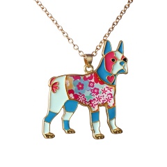 Dripping Rainbow Dog Pendant Necklace 16N1215
