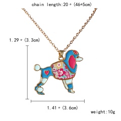 Fashion Acrylic Printing Dog Cat Butterfly Pendant Necklace Long Chain Jewelry Dog