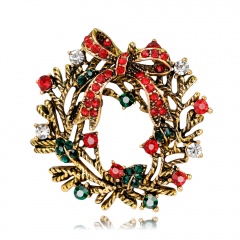 Fashion diamond-studded exquisite corsage brooches wreath
