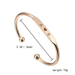 Rinhoo Gold Bar Personalized Engraved Bracelets Name Text Custom Bracelet bangles Copper Bracelet for Women Birthday Gift Gold