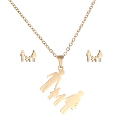 Gold Stainless Steel Necklace Set Three