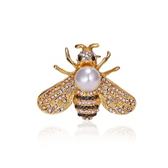 Fashion Bee Rhinestone Pearl Small Pins Brooches A