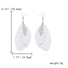 Fashion Angel Wings Feather Earrings Charm White