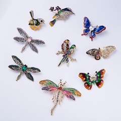 Butterfly Bird Enamel Brooches Women Fashion Metal Insects Wedding Party Banquet Brooch Pins Wedding Bride Jewelry Best Gift animal3