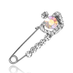 Hot Sale Gold Silver Color Lady Crystal Brooches Crown Flowers Rhinestone Brooch Pin For Woman Fashion Jewelry Gift Crown