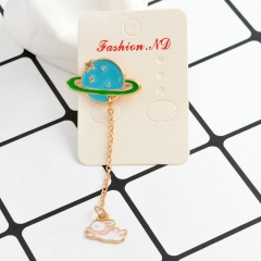 Colorful Earth Cat Chain Small Pins Brooches Wholesale Blue