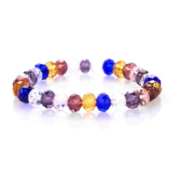 Handmade 6x8mm Colorful Crystal Beads Elastic Bracelet A