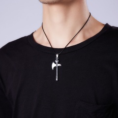 Fashion Stainless Steel Guitar Cross Pendant Necklace Jewelry Axe