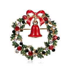New Christmas Tree Snowman Brooches for Women Fashion Jewelry Festival Enamel Brooch Pins Good Gift Winter Coat Cap Brooch Garland bells