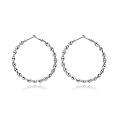 Silver Big Large Round Circle Ear Hoop Womens Earrings Wedding Jewelry Gift Circle