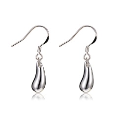 Silver Crystal Stud Hoop Earrings Clip Fashion Womens Jewelry Gifts Waterdrop