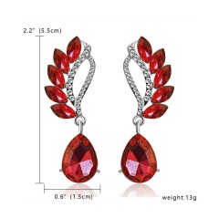 1 Pair Crystal Diamond Wings Drops Earrings Stud Earrings Red