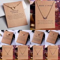 Wholeslae Paper card necklace pendant clavicle chain #1