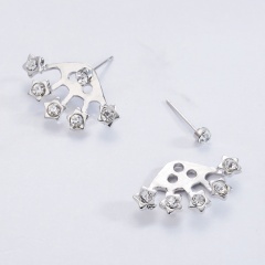 Fashion Personalized Design Star Crystal Rear Stud Earrings for Women Gifts Star