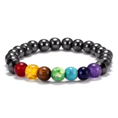 7 Chakra Healing Yoga 8mm Gemstone Beads Elastic Bracelet Seven Chakras