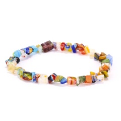 Lampwork Glass Gemstone Beads Elastic Bracelet Colorful