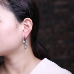 Shiny Geometric Stud Earrings Owl Circle Flower Dangle Earrings Round