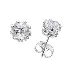18K Gold/18K Rose gold/Platinum plating Women Crystal Gemstone Dangle Drop Ear Stud Wedding Fashion Earrings Jewelry Platinum-White