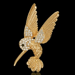Rinhoo Rhinestone Pin Newest Animal Brooches Women Insect Pegasus Enamel Badge Dress Hat Coat Accessories Cute Jewelry Hummingbird