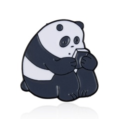 Animal Cartoon Pin Bare Bears Cute Grizzly Chinese Panda Ice Bear Enamel Pins Kawaii Lapel Brooches White Brown Bear Badges Gift Panda