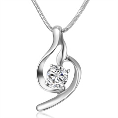 Simple hollow zircon crystal pendant necklace for women lover Zircon Necklace