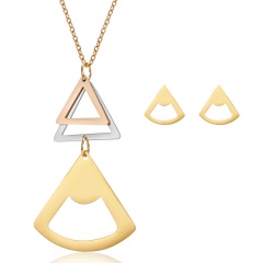 Gold Stainless Steel NecklaceSet Sector