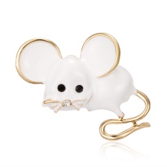 Fashion Cute Women Crystal Animal Mouse Enamel Brooch Pin Jewelry New Year Gift W22951K03