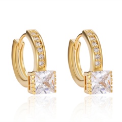 2020 Hot Stone Earring CZ stone Gemstone Gold Stud Hook Earring Jewelry Gift Gold