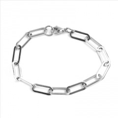Geometric rectangular geometric chain bracelet Silver