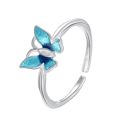 Korean Version Small Girl Cute Butterfly Opening Adjustable Index Finger Ring Butterfly