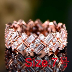 Fashion AAA Zircon Engagement Rings for Women Rose gold Color Wedding Rings Female Austrian Crystals Jewelry Top Quality Size 7