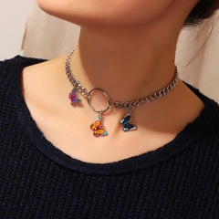 3 Colors Butterfly Clavicle Chain Choker Necklace 3pcs butterflies