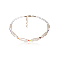 Fashion Pearl Rice Beads Women Short Necklace Pearl