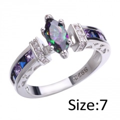 Shiny Heart Oval Zircon Wedding Female Bride Finger Rings Jewelry oval 7
