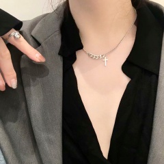 Short cross sweater chain hip-hop Necklace NC20Y0167