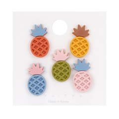 5 Color Badge Brooch Combination Set Pineapple
