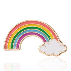 Fashion Metal Rainbow Micro Badge Small Brooch Pins A
