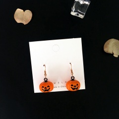 Halloween Pumpkin Small Bell Dangle Earrings B