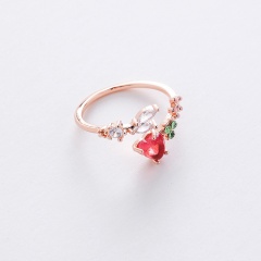 Fashion Colorful Gemstone Rings Diamond Adjustable Rings For Women RI20Y0104-16