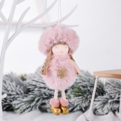 Plush Angel Christmas Decoration Pendant Christmas Tree Decoration Pink-Snow