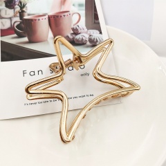 European Fashion Simple Golden Silver Metal Grabbing Clip Hairpin Starfish-gold
