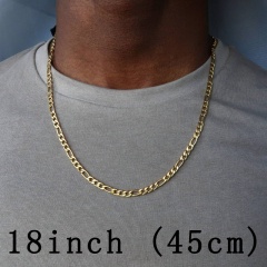Men's Simple Gold Chain Necklace Accessories Jewelry Gold-45cm