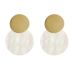 Fashion Gold Circle Stone Dangle Stud Earrings Jewelry Wholesale A