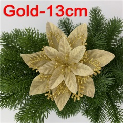 Multi-layer Three-dimensional Simulation Flower Christmas Tree Decoration Gold
