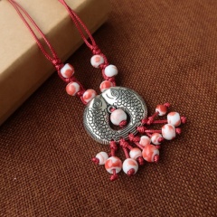Long Multi color Stone Sweet Rope Necklace Jewelry Wholesale Fish